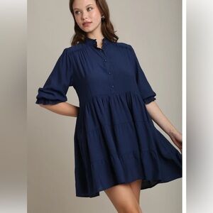 Umgee Navy Blue Mini Dress